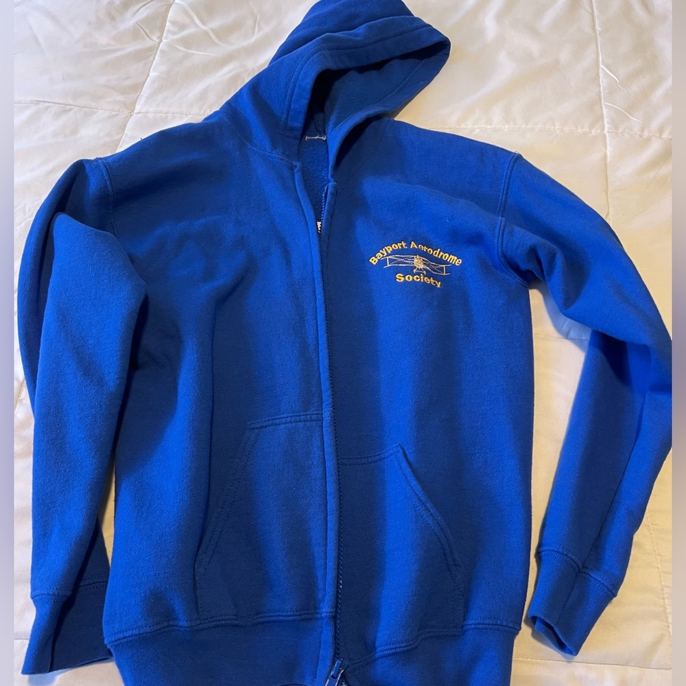 Airplane Zip Up Sweatshirt Blue